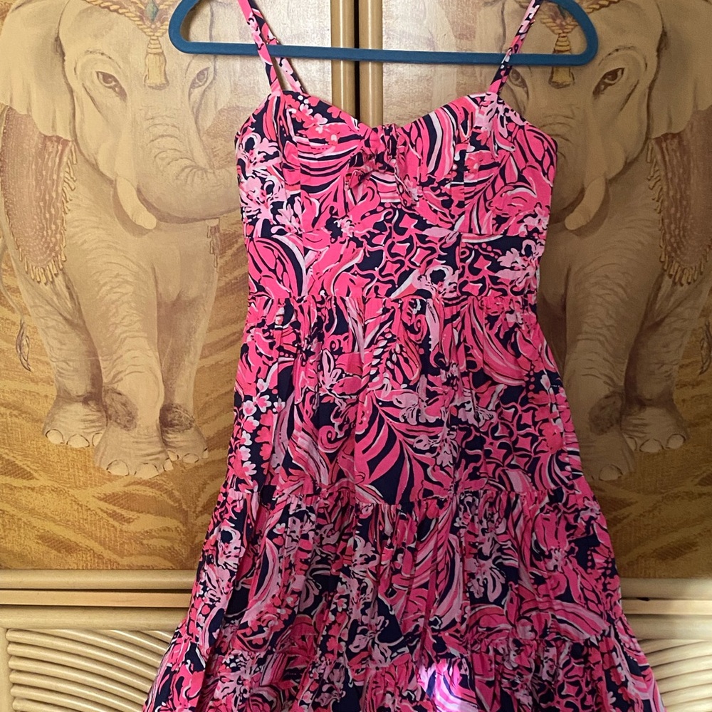Lily Pulitzer Dress Pink & Navy Size 0 Excellent Condition